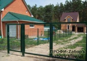 Ворота з зварної сітки з полімерним покриттям